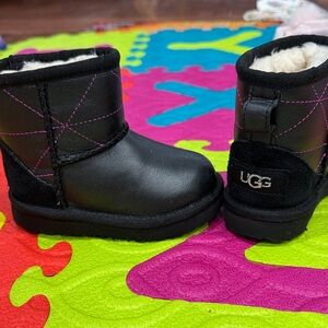 UGG Black Boots with Pink Accents